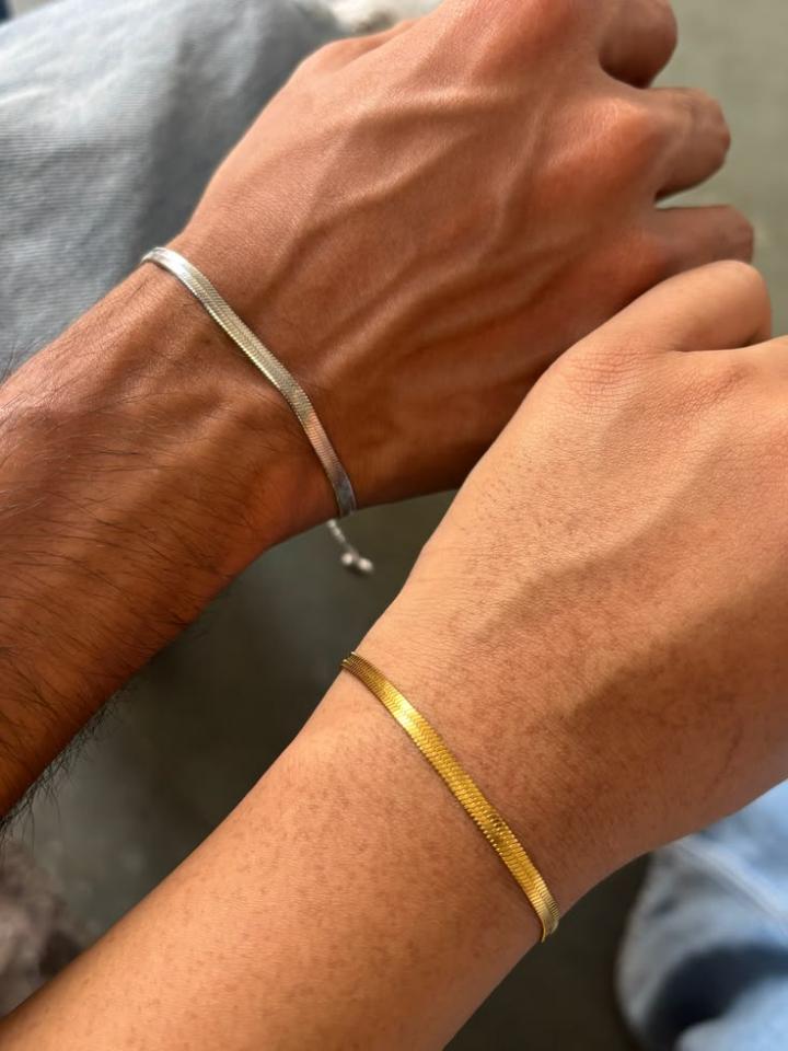 Calligraphy Engraved Cuff Bracelet – Gold & Silver