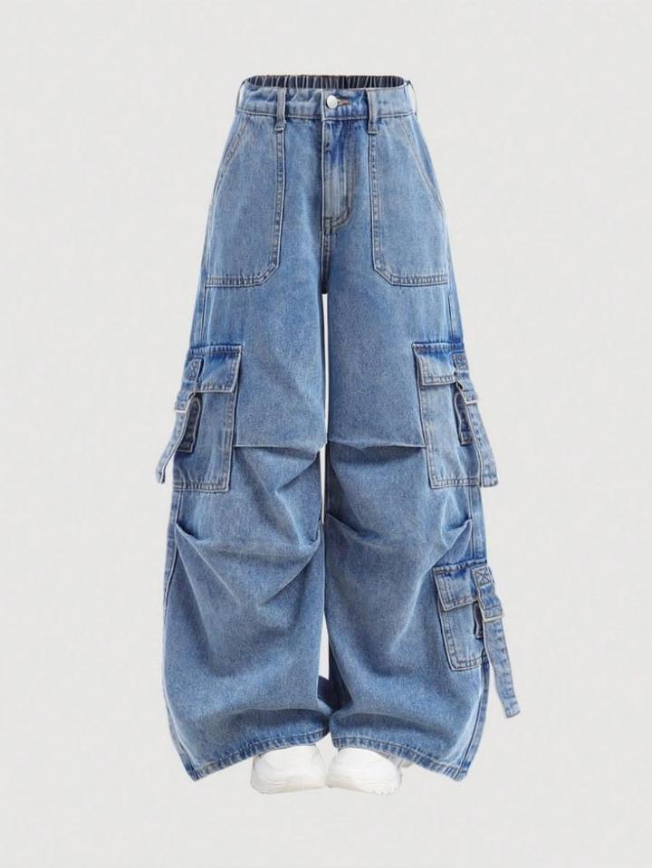 Utility Denim Baggy Cargo Jeans Unisex