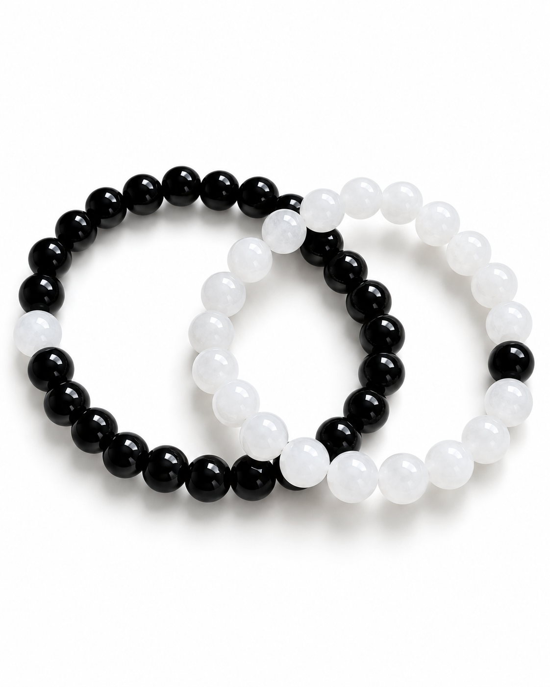 Classic Contrast Beaded Bracelet – Black & White