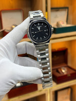 Classic Stainless Steel Date Bracelet Watch – Black Dial