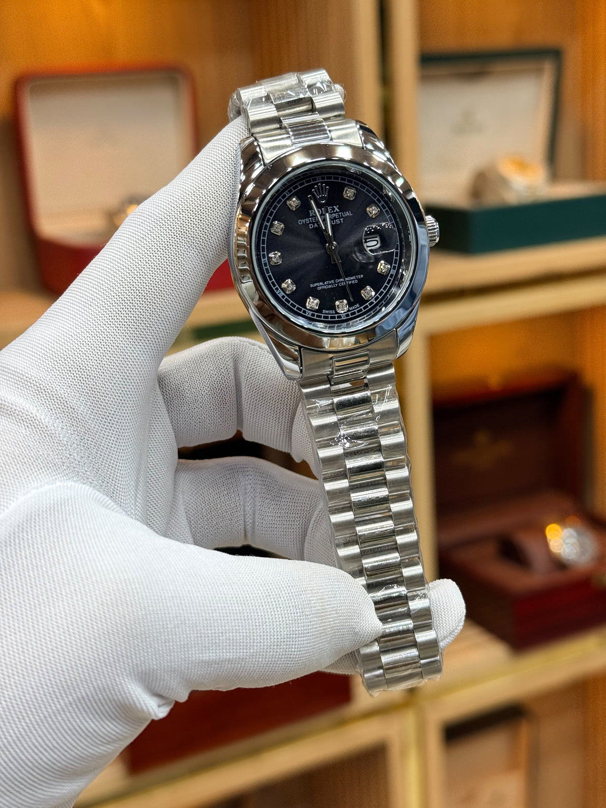Signature Two-Tone Classic Bracelet Watch – Silver / Black Dial