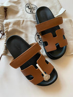 Signature H-Cut Slide Sandals – Tan product view