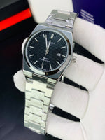 Modern Integrated Steel Bracelet Watch – Black Dial