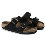 Classic Double Buckle Footbed Sandals – Black product view