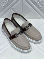 H-Buckle Casual Slip-On Loafers – Stone – Stone Beige product view